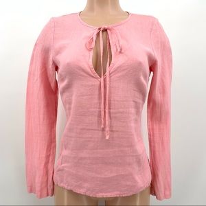 Juicy Couture Orange Label 100% Pink Linen Tunic Top